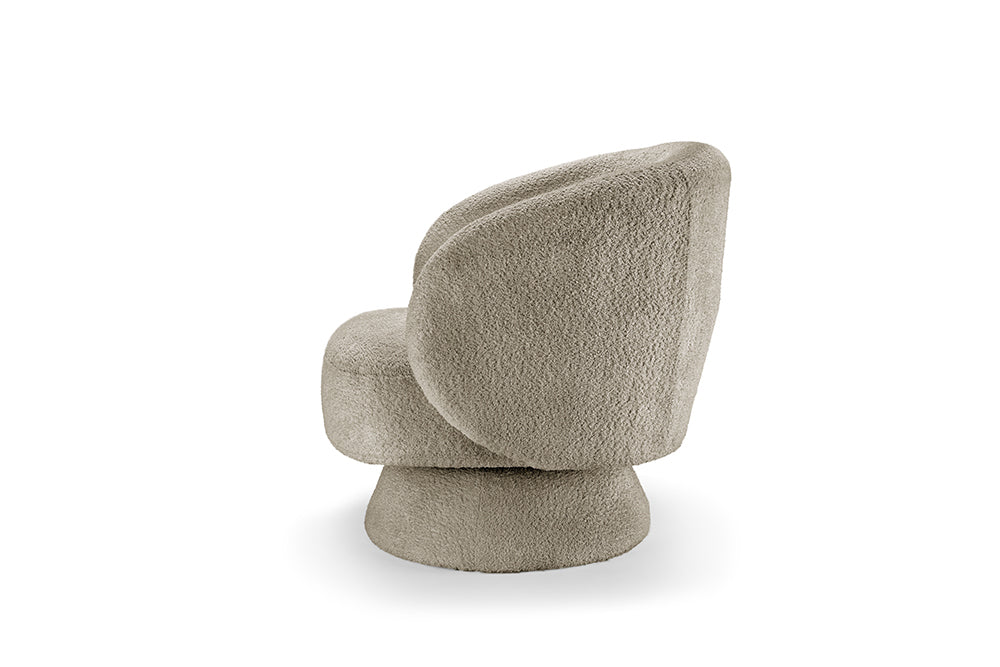 Armchair BOSSA NOVA rotatable bouclé taupe