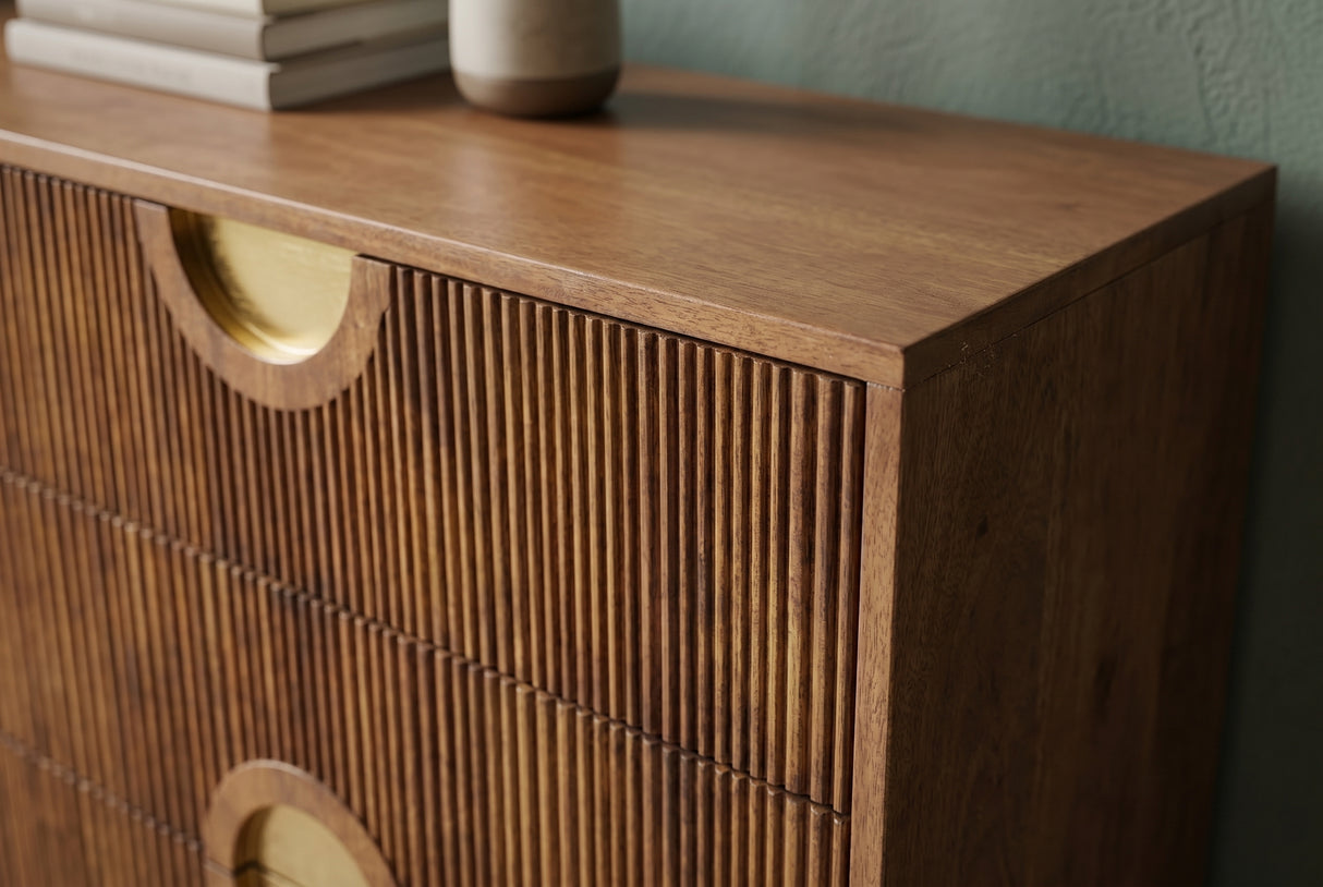 Sideboard MADISON 180cm strukturierte Front braun