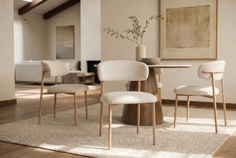 Chair BELFORT w/ metal legs textured fabric beige natural