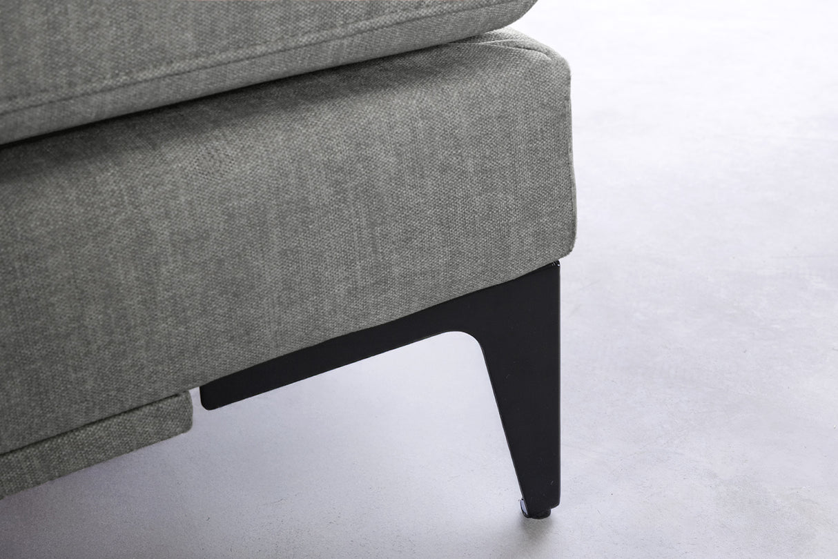 Ecksofa SIGNUM XL 315cm 3-Sitzer mit Ottomane rechts Samt grau
