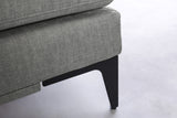 Ecksofa SIGNUM XL 315cm 3-Sitzer mit Ottomane rechts Samt grau