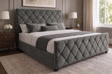 Bett ELYSIUM 180x200cm mit Stauraum Samt dunkelgrau