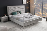 Bed EXTRAVAGANCIA CHESTERFIELD 180x200cm velvet silver grey