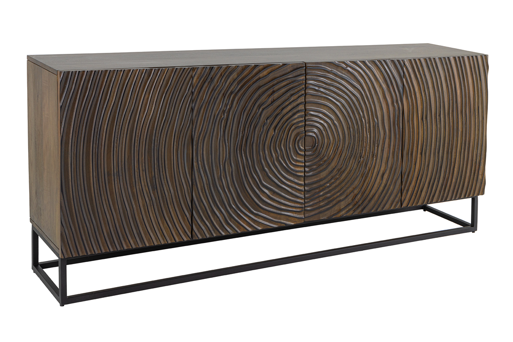 Sideboard ZEN CIRCLE 160cm 3D mango wood dark brown
