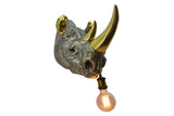 Wall lamp RHINO 40cm handmade gold rhino sculpture