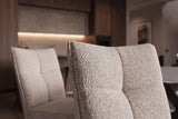 Swivel chair LUGANO 360° auto-return spring core chenille tweed taupe beige