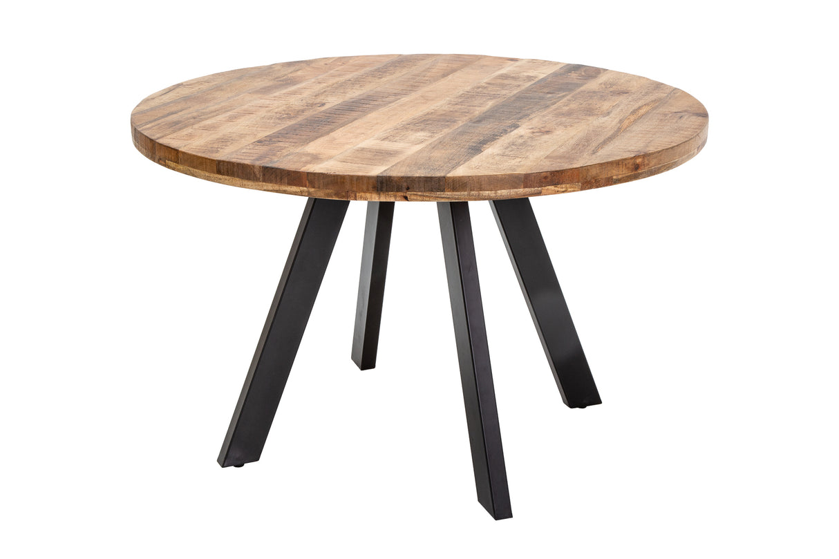 Dining table IRON CRAFT Ø 120cm round mango wood natural