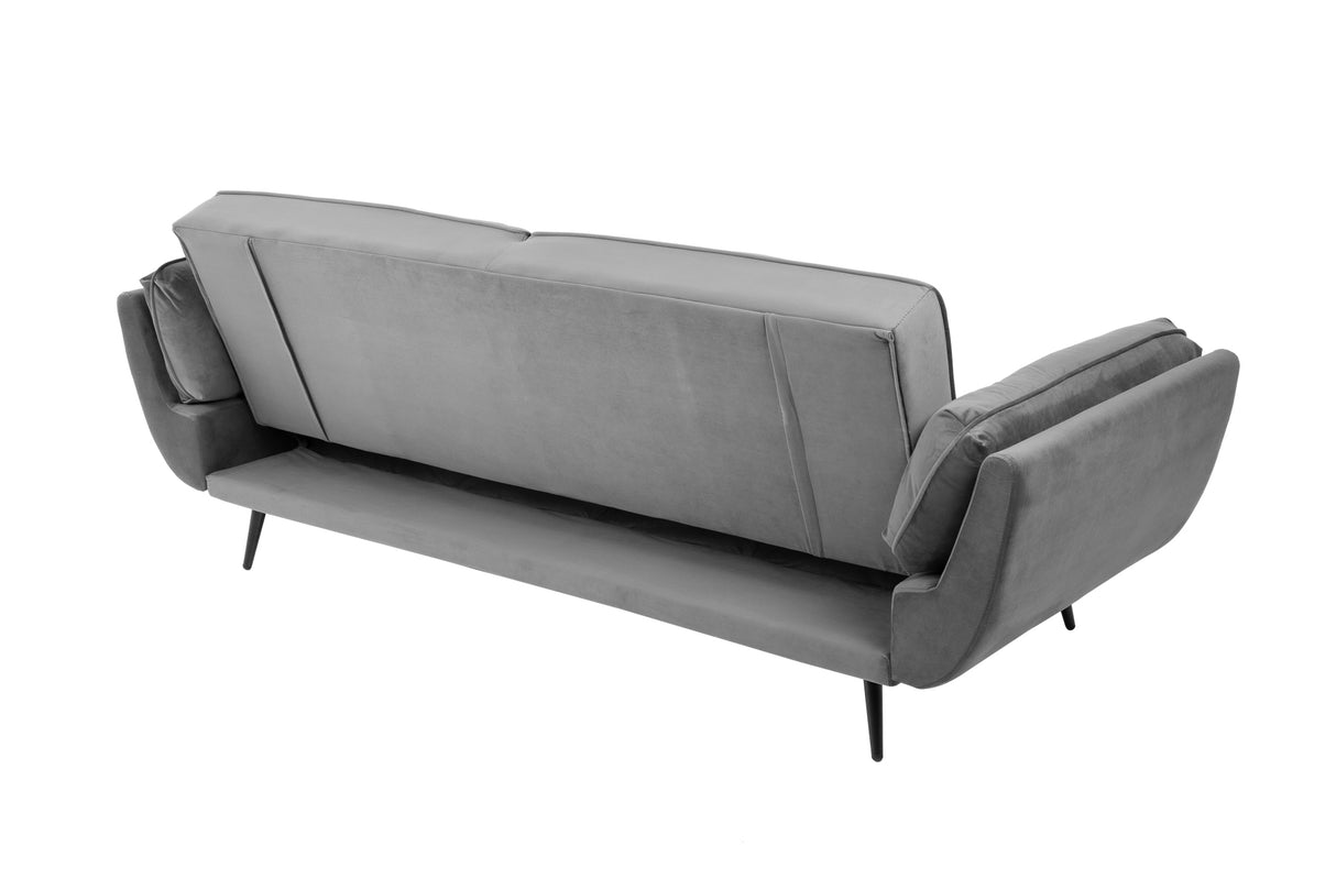 Sofa bed BOUTIQUE 215cm with armrests velvet grey