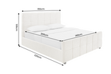 Bett PRESTIGE 140x200cm m. Stauraum Bouclé creme