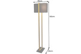 Floor lamp COLLEEN 160cm metal gold w/ black base and lampshade
