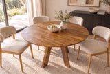 Esstisch ART WOOD Ø 140cm rund Mangoholz braun honigfarbenes Finish