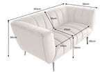 Sofa NOBLESSE 165cm 2-seater velvet grey