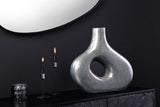 Vase RING 40cm metal dark grey handmade