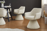 Swivel chair AMBIENTO 180° w/ armrests chenille fabric beige auto-return