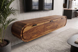 TV-Lowboard ORGANIC 160cm hängend Sheeshamholz braun