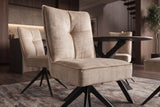 Swivel chair LUGANO 360° auto-return spring core velvet beige black