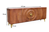 Sideboard GOLDEN SUNSET 180cm 3T Mangoholz braun