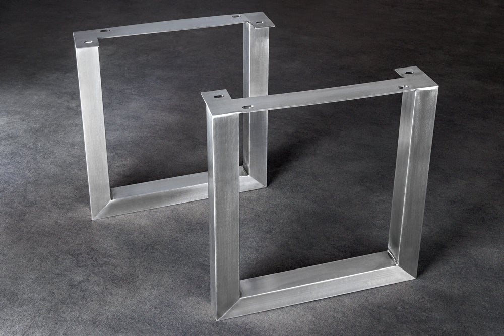 U-förmige Beine 70cm, 2er-Set für Esstische, gebürstete Edelstahlbeine ohne Tischplatte.
