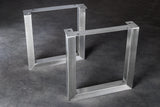 U-förmige Beine 70cm, 2er-Set für Esstische, gebürstete Edelstahlbeine ohne Tischplatte.