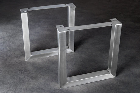 U-förmige Beine 70cm, 2er-Set für Esstische, gebürstete Edelstahlbeine ohne Tischplatte.