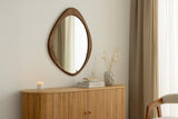 Wall mirror ORGANIC 90cm massive wood walnut wood look