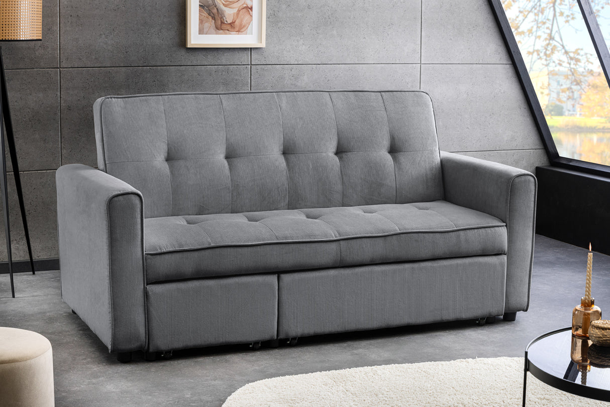 Sofa bed SMART 180cm 2-seater cord grey