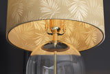Tischleuchte CLASSICO 50cm Lampenschirm weiß golden Glas transparent gold