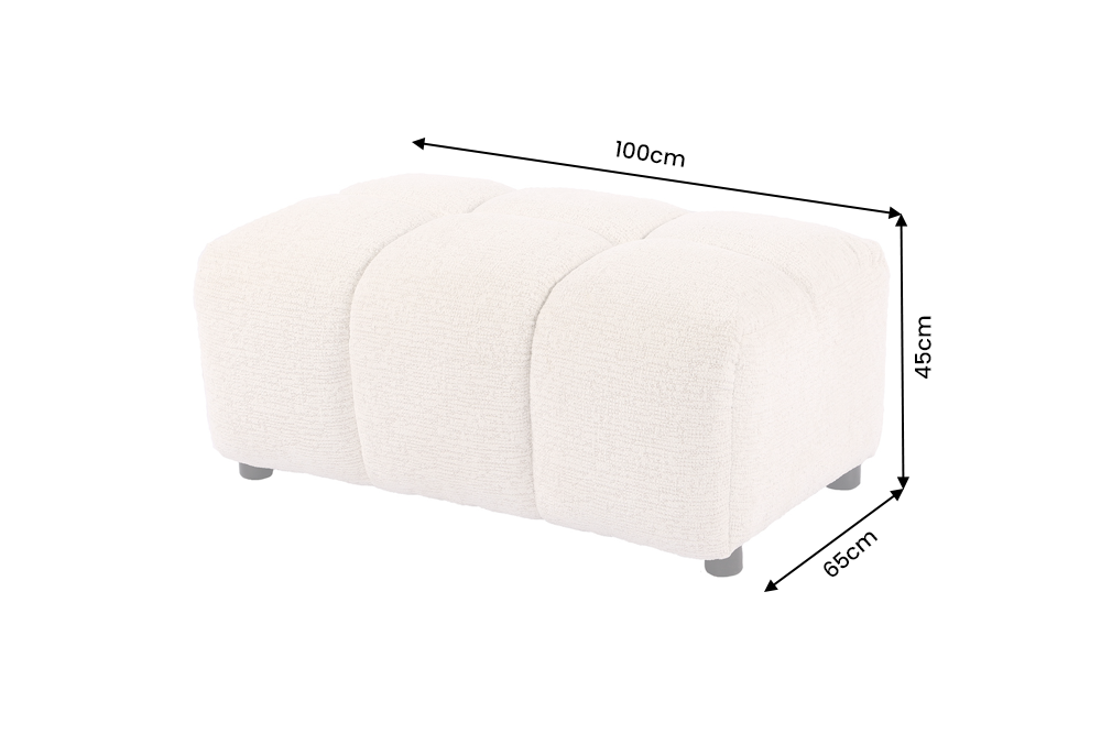 Hocker CLOUD 100cm Bouclé-Tweed beige