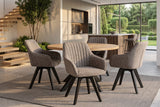 Swivel chair LIVORNO 180° auto-return w/armrests microfibre taupe