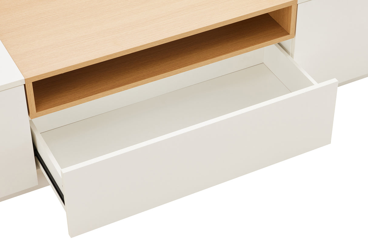 TV-Board LOFT 160cm white natural