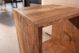 Side table MAKASSAR 45cm w/ open storage compartment mango wood natural