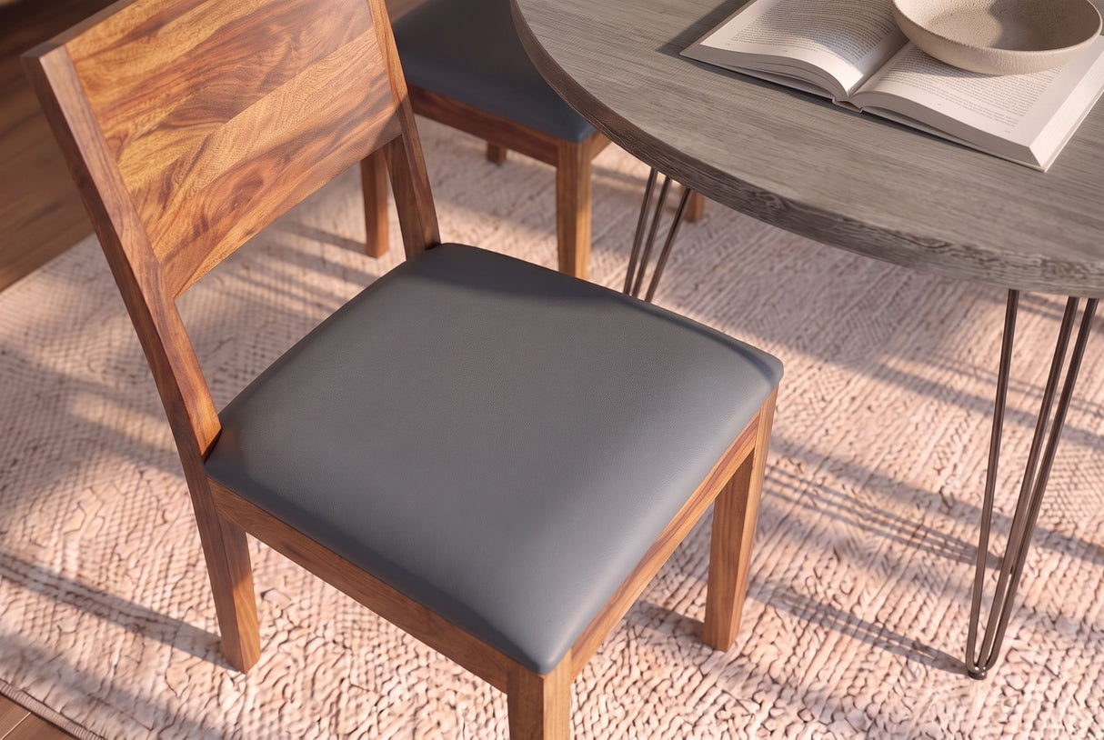 Stuhl MAKASSAR 80cm Sheeshamholz braun dunkelgrau