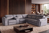 Corner sofa PRIME multifunctional electrically adjustable w/ storage space vogue velvet grey
