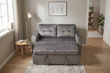 Schlafsofa SMART 140cm 2-Sitzer Samt grau