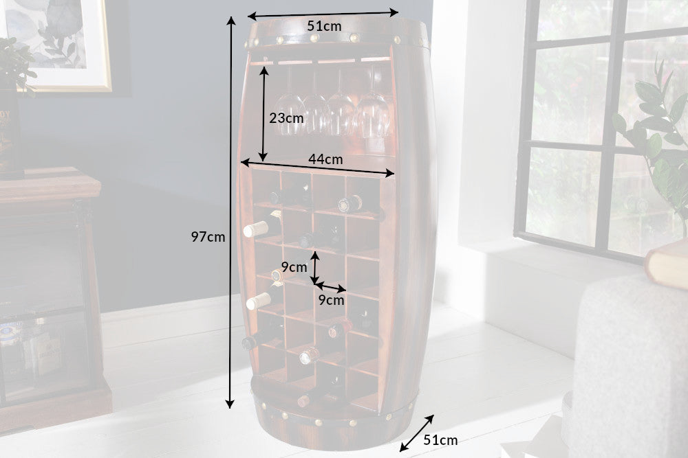 Weinregal BODEGA 100cm für 24 Flaschen Massivholz Tannenholz braun