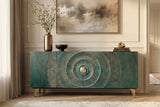 Sideboard GOLDEN SUNSET 180cm 3D mango wood turquoise