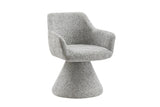 Swivel chair AMBIENTO 180° w/ armrests chenille fabric grey auto-return