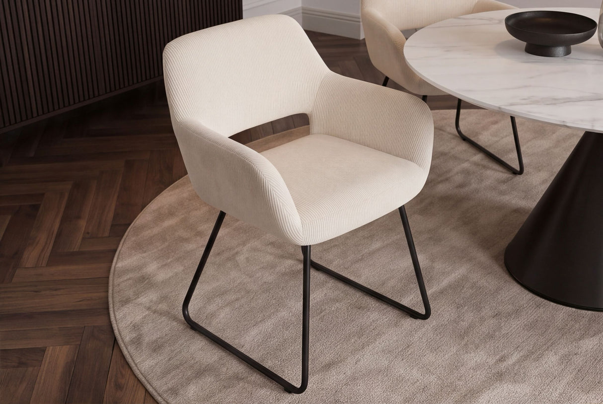 Chair MUSTANG with armrests cord beige