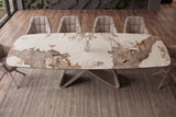 Dining table INFINITY 180-220-260cm boat-shaped extendable pandora ceramic white brown