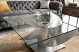 Couchtisch OCEAN 85cm Gestell silber ohne Glasplatte