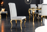 Chair MODERN BAROCK velvet grey golden legs