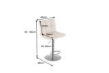 Barhocker MODENA 92-116cm 360° drehbar Samt Champagner-Beige m/ schwarzem Metallgestell