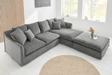 Ecksofa HEAVEN 255cm abnehmbarer Bezug Cord grau