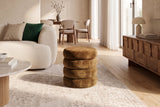 Hocker VOGUE 40cm rund gepolstert mit Stauraum Samt Senfgelb