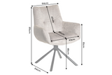 Drehstuhl SIGNATURE 360° drehbar m. Armlehnen Federkern Samt taupe