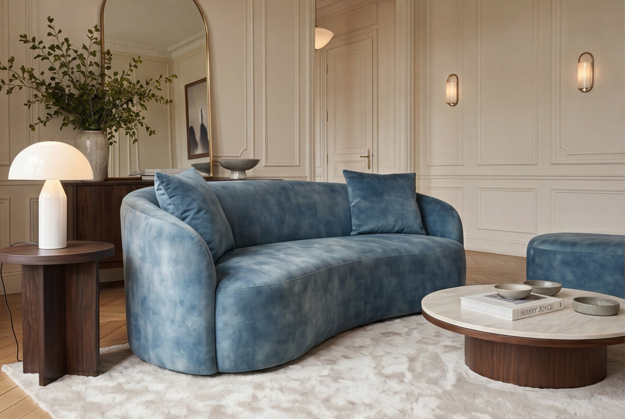 Sofa ELEMENTAL 180cm 2-seater velvet petrol
