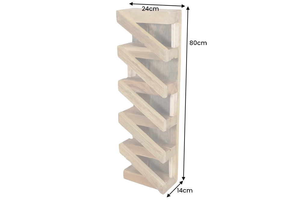 Wine rack MAKASSAR 80cm for 5 bottles recycled wood