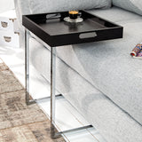 Side table CIANO with tray black chrome