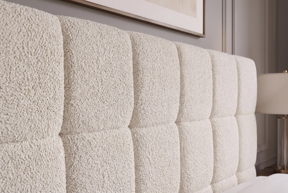 Bett PRESTIGE 140x200cm m. Stauraum Bouclé creme