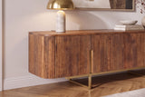TV-Board GATSBY 160cm Retro-Stil Mangoholz braun gold